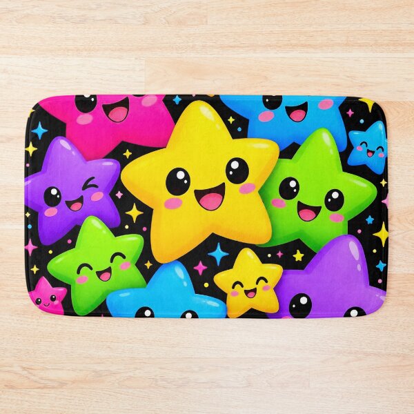 Item preview, Cute Colorful Happy Stars – Kawaii Rainbow Star Pattern designed and sold by IMuDesigner.