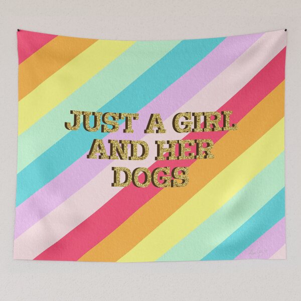 Item preview, Just a girl and her dogs stripes designed and sold by Ana Gorozpe.