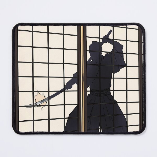 Item preview, Samurai Silhouette Piercing Shoji Screen Door designed and sold by TokyoUkiyoHouse.