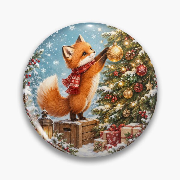 Item preview, Cute Fox Decorating Christmas Tree  designed and sold by SweetLilith.