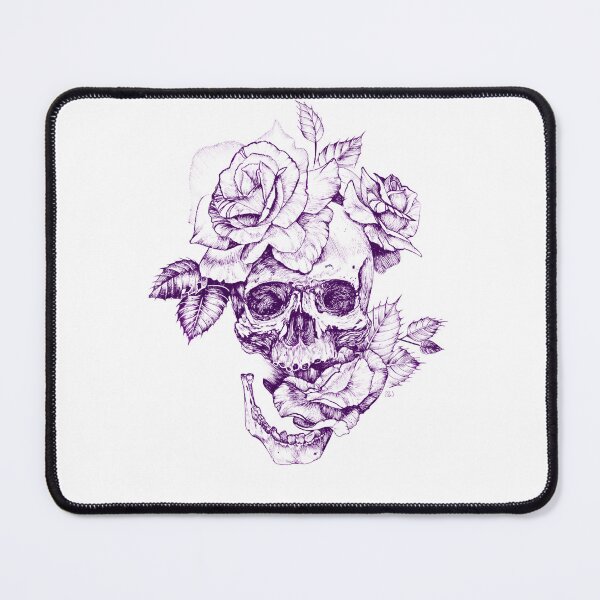 Item preview, Elegant Sketch Human Skull And Blooming Roses designed and sold by MarisolStanton.