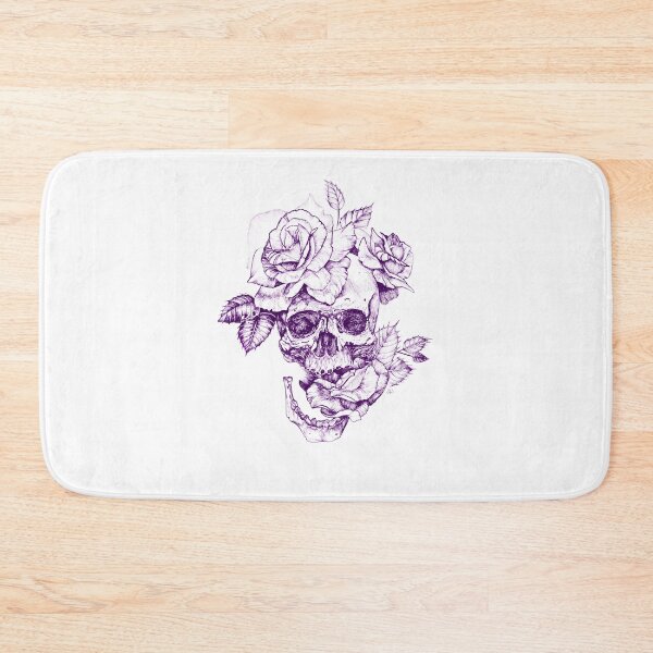 Item preview, Elegant Sketch Human Skull And Blooming Roses designed and sold by MarisolStanton.