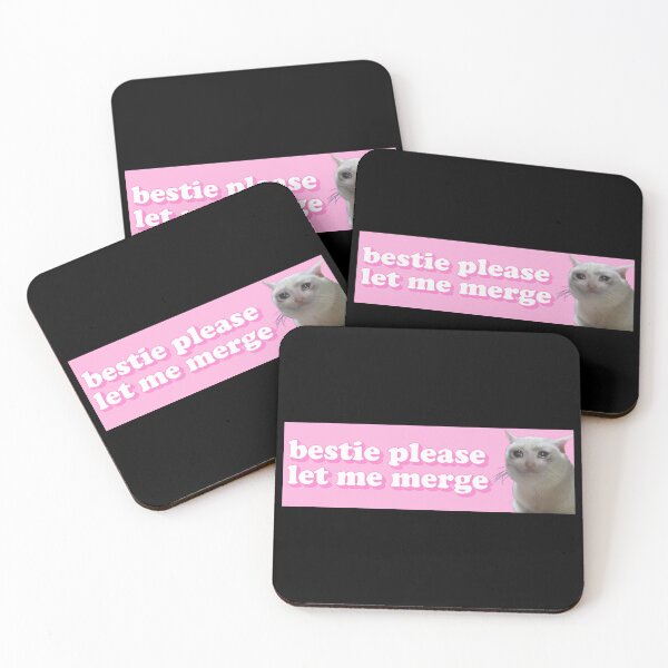 Item preview, Bestie Please Let Me Merge Funny Sad Cat Meme Bumper For Car designed and sold by Dapper-Art.