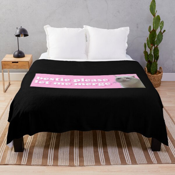 Item preview, Bestie Please Let Me Merge Funny Sad Cat Meme Bumper For Car designed and sold by Dapper-Art.