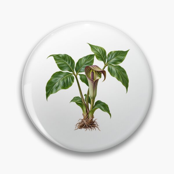Item preview, Jack-in-the-Pulpit (Arisaema triphyllum) – Detailed Botanical Wildflower Illustration designed and sold by Ink-Whiskers.
