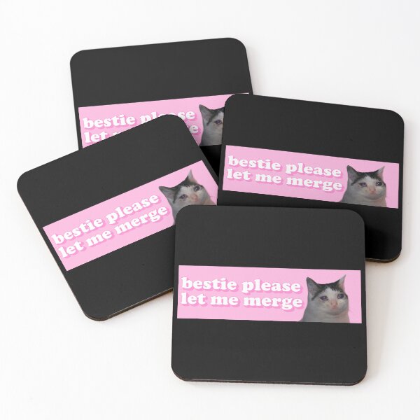Item preview, Bestie Please Let Me Merge Funny Sad Cat Meme Bumper For Car designed and sold by Dapper-Art.