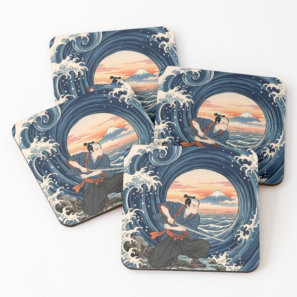 Item preview, Samurai Warrior Amid Great Wave and Mount Fuji designed and sold by TokyoUkiyoHouse.