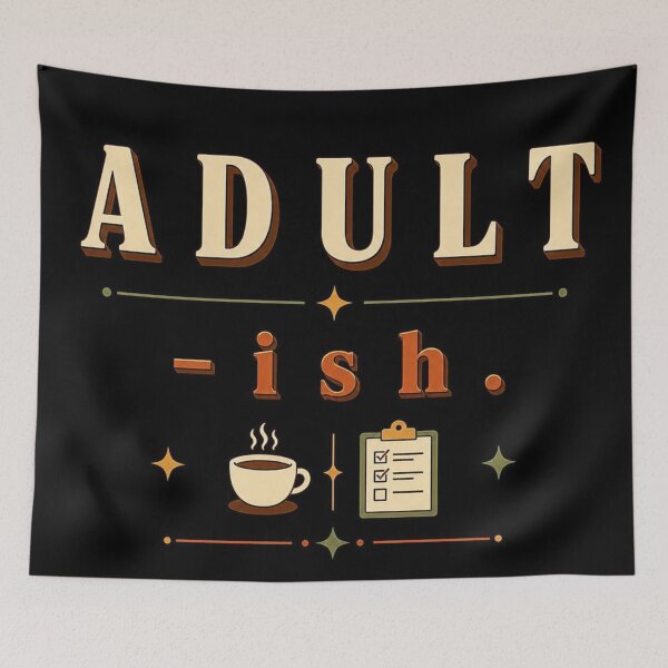 Item preview, Adult-ish. | Funny Adulting Humor Retro Typography designed and sold by Irene Catchmind.