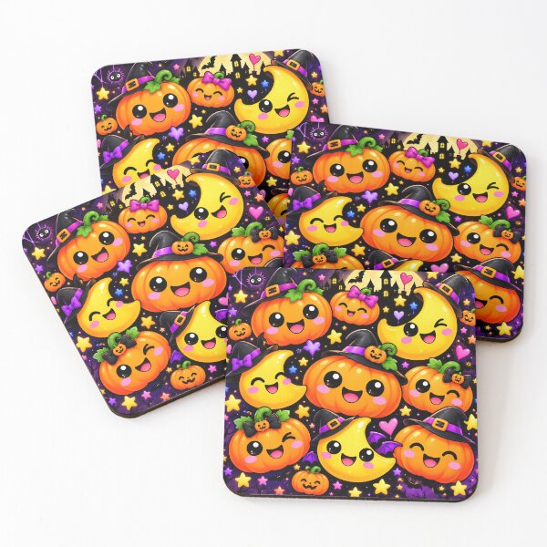 Item preview, Cute Halloween Pumpkins & Moons – Kawaii Spooky Night Design designed and sold by IMuDesigner.