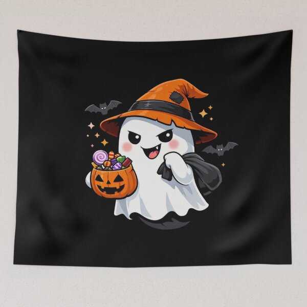 Item preview, Trick‑or‑Treat Ghost – Cute Halloween Candy Art designed and sold by aliyehc.