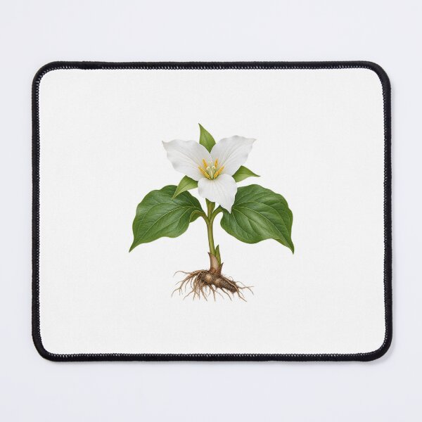 Item preview, White Trillium (Trillium grandiflorum) – Detailed Botanical Wildflower Illustration designed and sold by Ink-Whiskers.