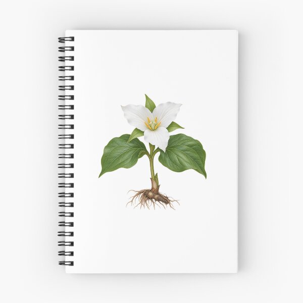 Item preview, White Trillium (Trillium grandiflorum) – Detailed Botanical Wildflower Illustration designed and sold by Ink-Whiskers.