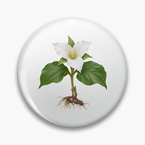 Item preview, White Trillium (Trillium grandiflorum) – Detailed Botanical Wildflower Illustration designed and sold by Ink-Whiskers.