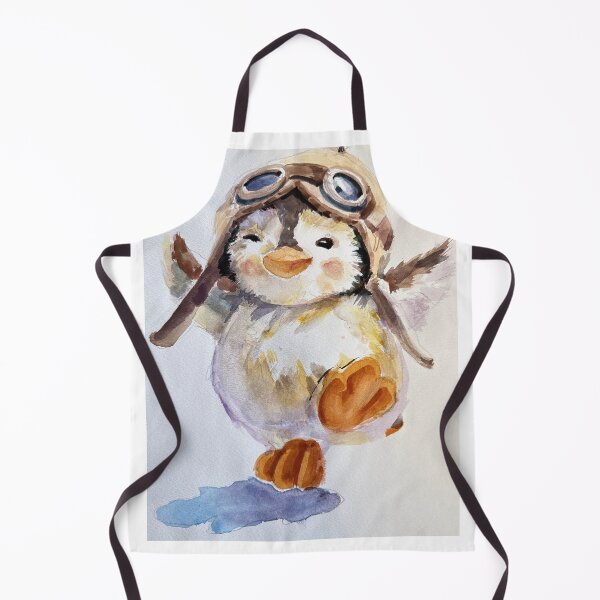 Item preview, Cute Penguin Pilot Art – Kids Watercolor Print designed and sold by albertmama.