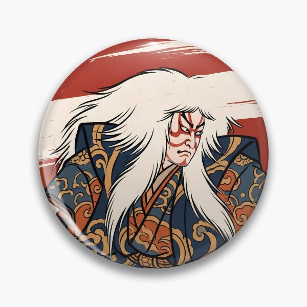 Item preview, White Haired Kabuki Renjishi Lion Dancer designed and sold by TokyoUkiyoHouse.