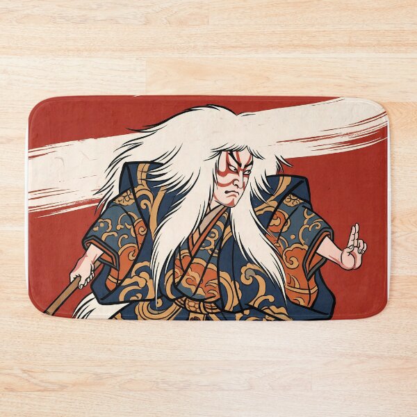 Item preview, White Haired Kabuki Renjishi Lion Dancer designed and sold by TokyoUkiyoHouse.
