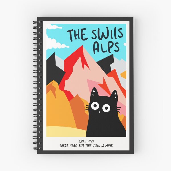 Item preview,  Swiss Alps Cat - Wish You Were Here… But This View Is Mine! designed and sold by DibujandoPorfa.