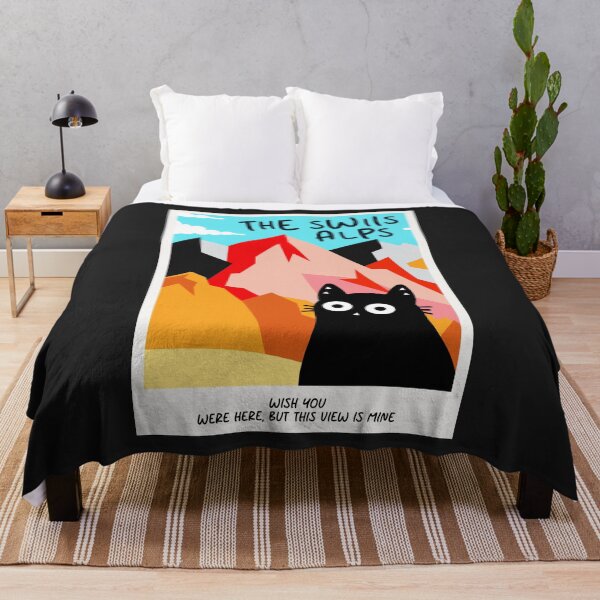 Item preview,  Swiss Alps Cat - Wish You Were Here… But This View Is Mine! designed and sold by DibujandoPorfa.