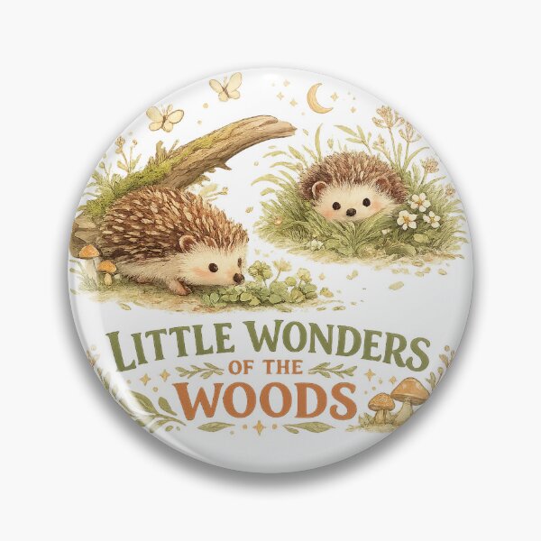 Item preview, Little Wonders of the Woods Cute Hedgehog Cottagecore Woodland Nature Art designed and sold by inkoutninja.
