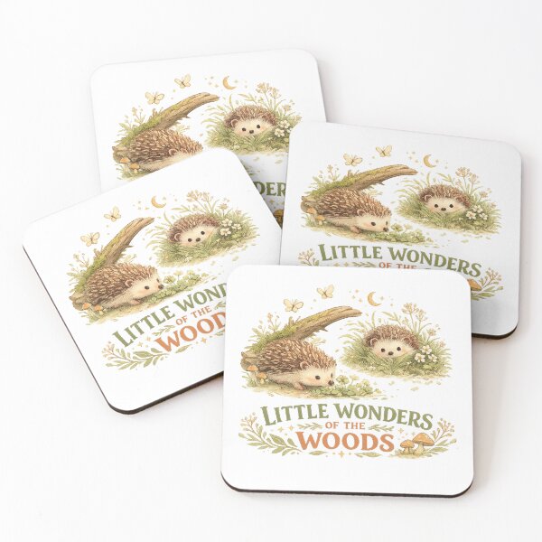 Item preview, Little Wonders of the Woods Cute Hedgehog Cottagecore Woodland Nature Art designed and sold by inkoutninja.