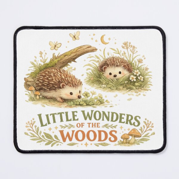 Item preview, Little Wonders of the Woods Cute Hedgehog Cottagecore Woodland Nature Art designed and sold by inkoutninja.
