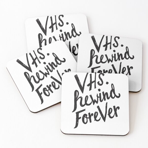 Item preview, VHS Rewind Forever - Bold Black Ink Hand Lettering designed and sold by Qubivibe.
