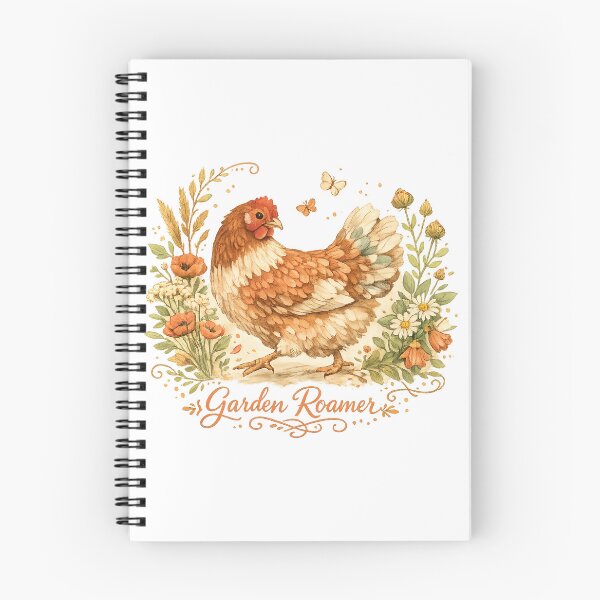 Item preview, Garden Roamer Cottagecore Chicken Floral Farmhouse Hen Nature Art designed and sold by inkoutninja.