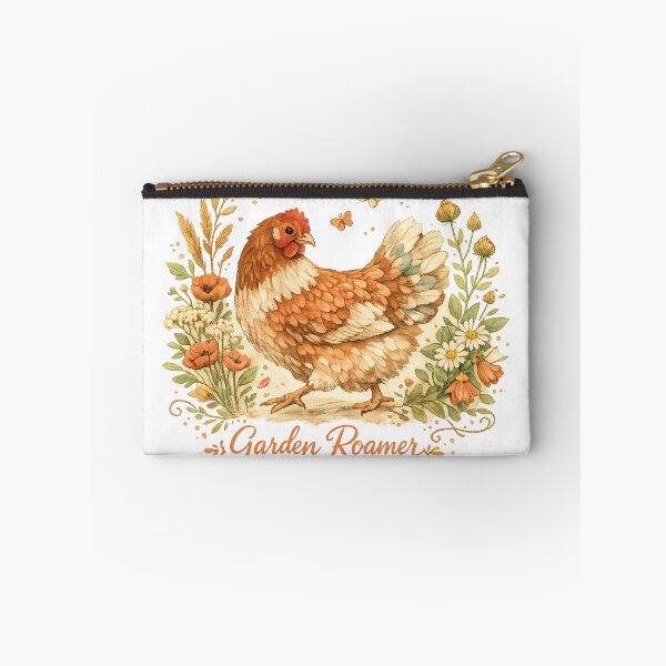 Item preview, Garden Roamer Cottagecore Chicken Floral Farmhouse Hen Nature Art designed and sold by inkoutninja.