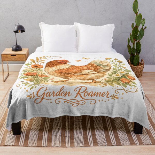 Item preview, Garden Roamer Cottagecore Chicken Floral Farmhouse Hen Nature Art designed and sold by inkoutninja.
