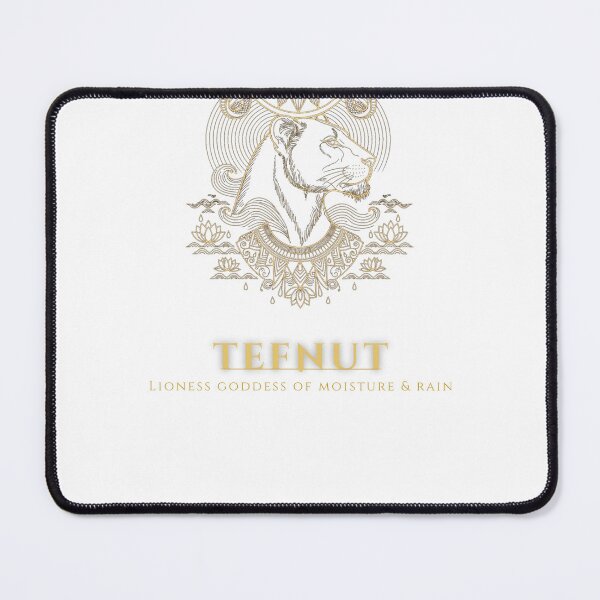 Item preview, Tefnut Egyptian Lioness Goddess of Rain Gold Line Art designed and sold by HexAndHearth.