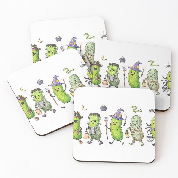 Item preview, Halloween Pickle Squad Witch Ghost Vampire Mummy Black Cat T-Shirt designed and sold by teluguredbubble.