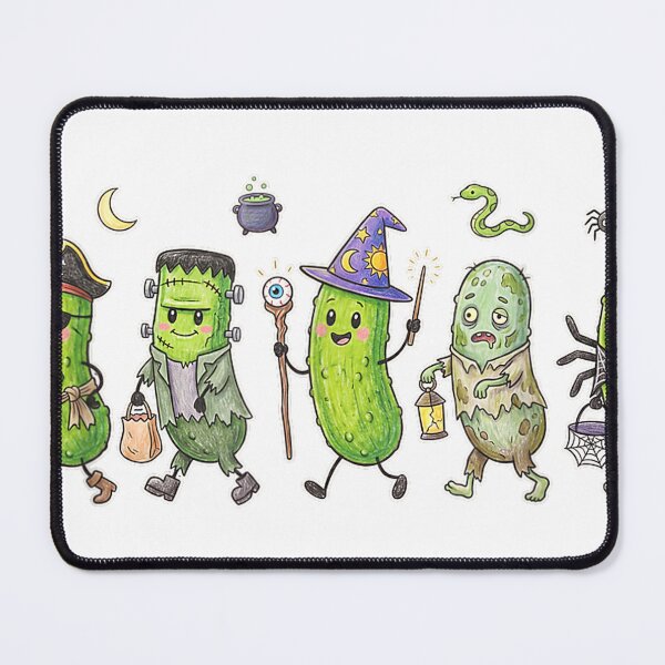 Item preview, Halloween Pickle Squad Witch Ghost Vampire Mummy Black Cat T-Shirt designed and sold by teluguredbubble.