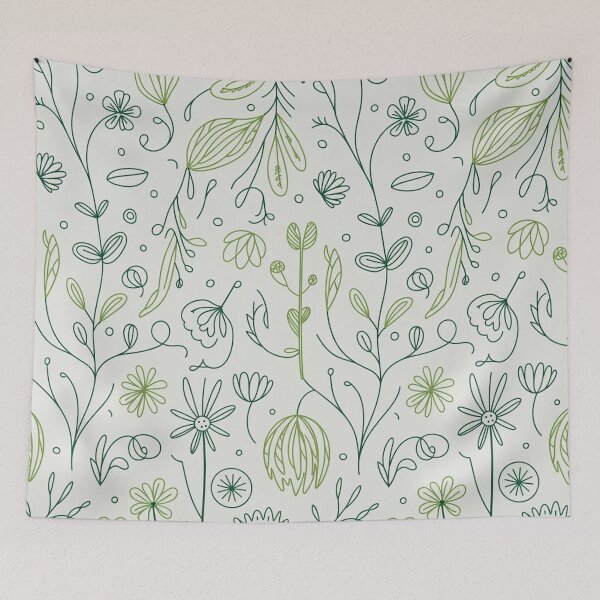 Item preview, Botanical Wildflower Line Art Pattern designed and sold by Mindful Wall Art Studio.