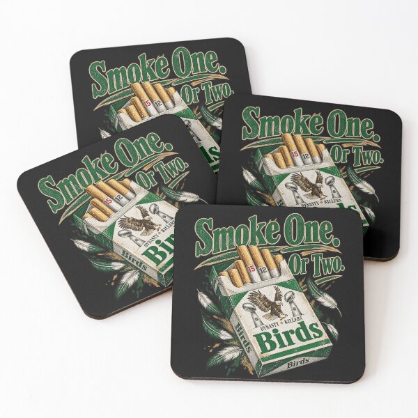 Item preview, Smoke One Or Two Green Retro Cigarette Pack Football Champion Birds Fan Art    designed and sold by lionSutuShop.