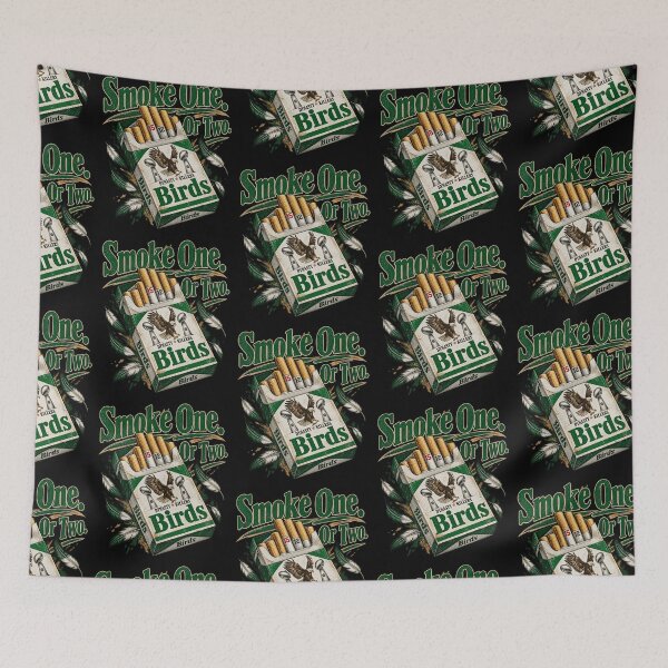 Item preview, Smoke One Or Two Green Retro Cigarette Pack Football Champion Birds Fan Art    designed and sold by lionSutuShop.