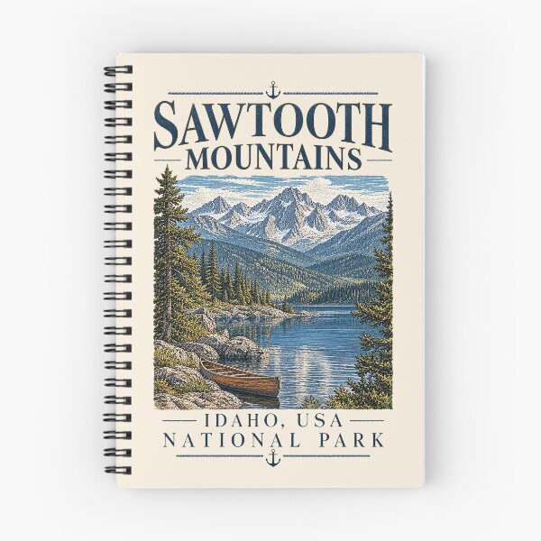 Item preview, Sawtooth Mountains, Idaho, USA [Vintage Illustration] designed and sold by elektronen.