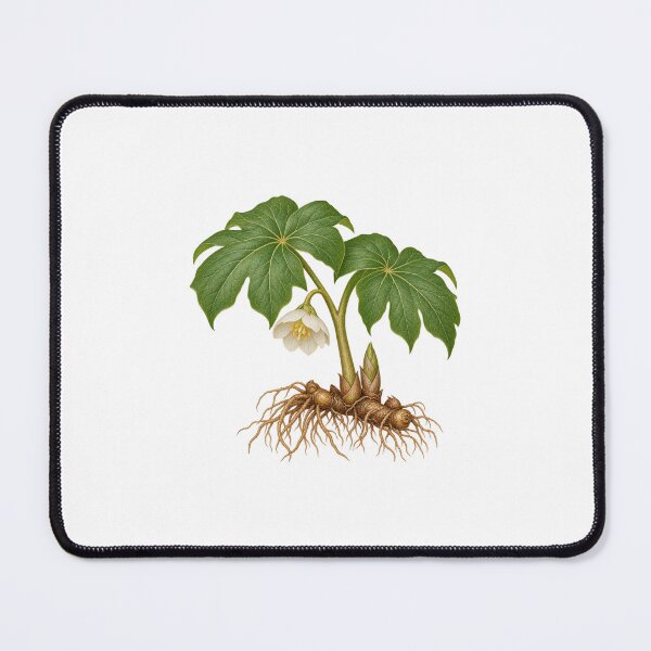 Item preview, Mayapple (Podophyllum peltatum) – Detailed Botanical Wildflower Illustration designed and sold by Ink-Whiskers.