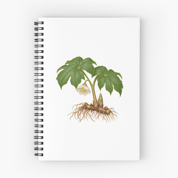 Item preview, Mayapple (Podophyllum peltatum) – Detailed Botanical Wildflower Illustration designed and sold by Ink-Whiskers.
