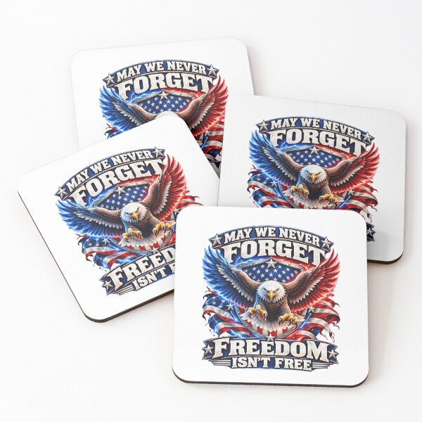Item preview, May We Never Forget Freedom Isnt Free American Bald Eagle Flag Art designed and sold by ZaDonShop.
