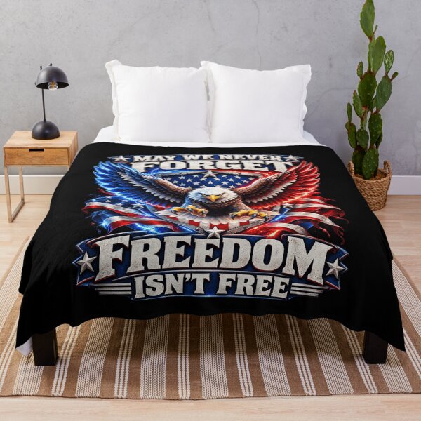 Item preview, May We Never Forget Freedom Isnt Free American Bald Eagle Flag Art designed and sold by ZaDonShop.