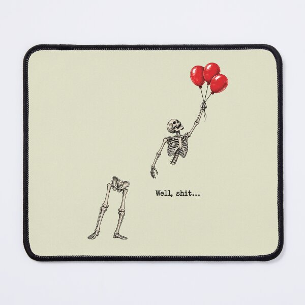 Item preview, Funny Halloween Well Shit Skeleton Flying with Red Balloons designed and sold by catnolioo.