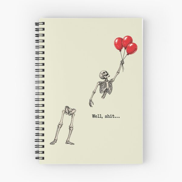 Item preview, Funny Halloween Well Shit Skeleton Flying with Red Balloons designed and sold by catnolioo.