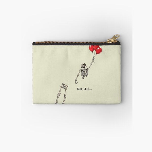 Item preview, Funny Halloween Well Shit Skeleton Flying with Red Balloons designed and sold by catnolioo.