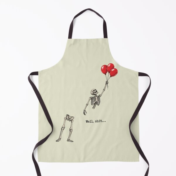 Item preview, Funny Halloween Well Shit Skeleton Flying with Red Balloons designed and sold by catnolioo.