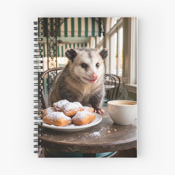 Item preview, Opossum Has Coffee and Beignets in the Vieux Carre designed and sold by Tridentulus.