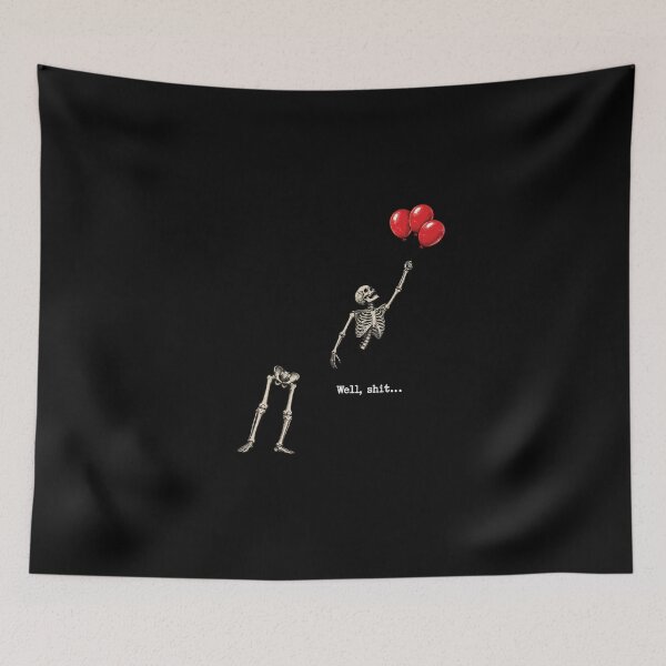 Item preview, Funny Halloween Well Shit Skeleton Flying with Red Balloons 2 designed and sold by catnolioo.
