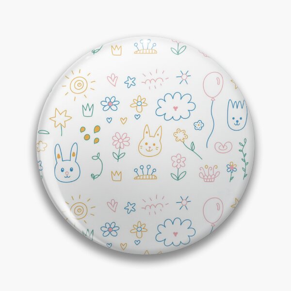 Item preview, Hand Drawn Doodle Collage - Kawaii Icons designed and sold by Mindful Wall Art Studio.