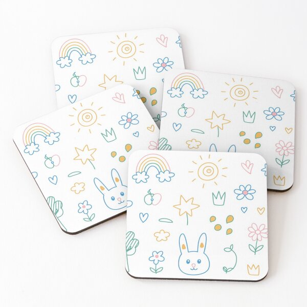 Item preview, Hand Drawn Doodle Collage - Kawaii Icons designed and sold by Mindful Wall Art Studio.