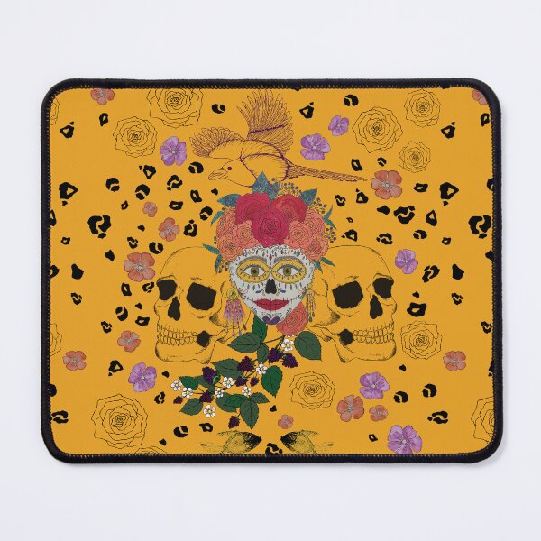 Item preview, Golden Marigold Skull Garden designed and sold by DancingMotifs.