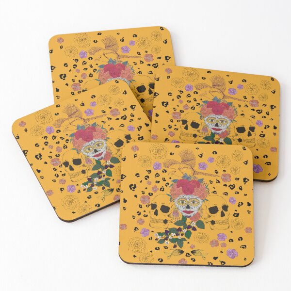 Item preview, Golden Marigold Skull Garden designed and sold by DancingMotifs.